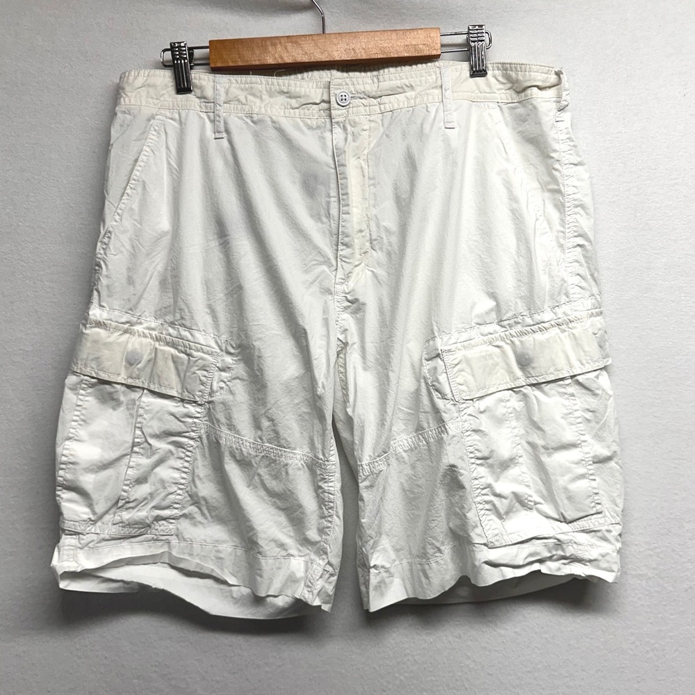 Polo Ralph Lauren Cargo Shorts Men 36 White Multi Pocket Cotton Relaxed Coastal